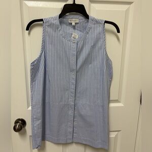 Neiman Marcus Light Blue and White Striped Top